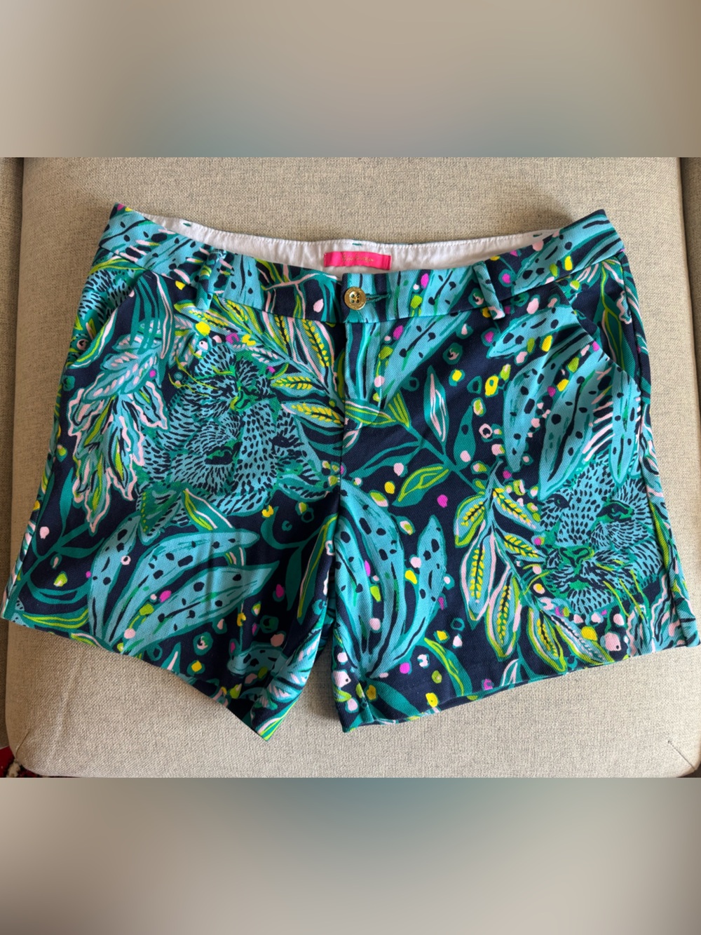 Lily Pulitzer Patterned Leaf Leopard Print Shorts